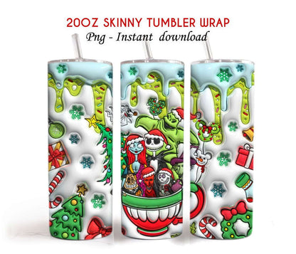 3D Inflated  Christmas Tumbler Design Png 5 