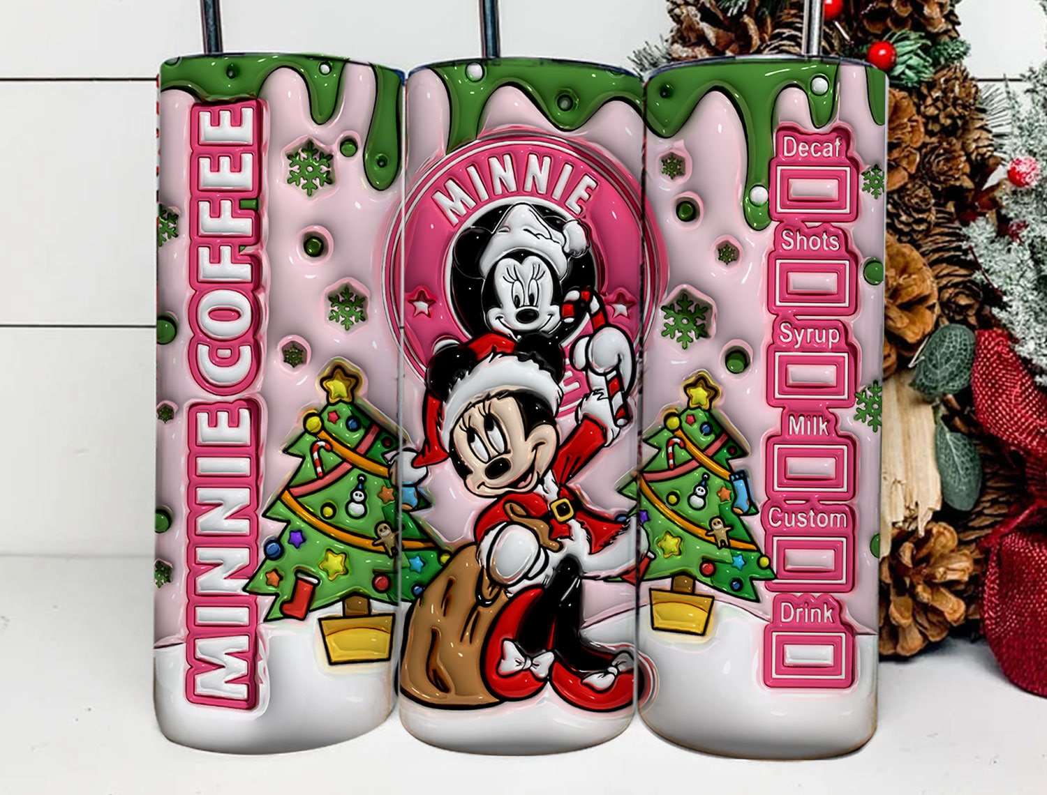 3D Inflated  Christmas Tumbler Design Png 6 