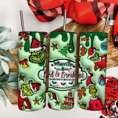 3D Inflated Christmas Tumbler Wrap Png 3D Tumbler Design 13 