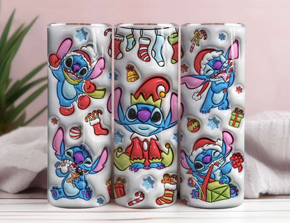 3D Inflated Christmas Tumbler Wrap Png 3D Tumbler Design 15 