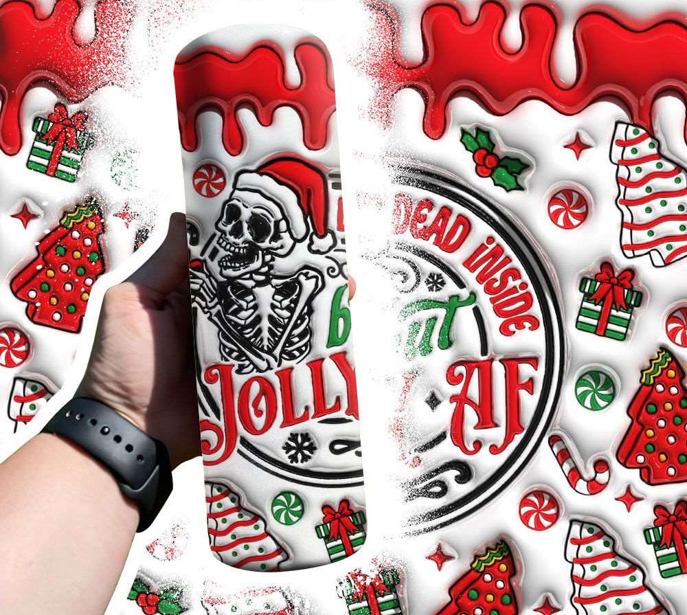 3D Inflated Christmas Tumbler Wrap Png 3D Tumbler Design 16 