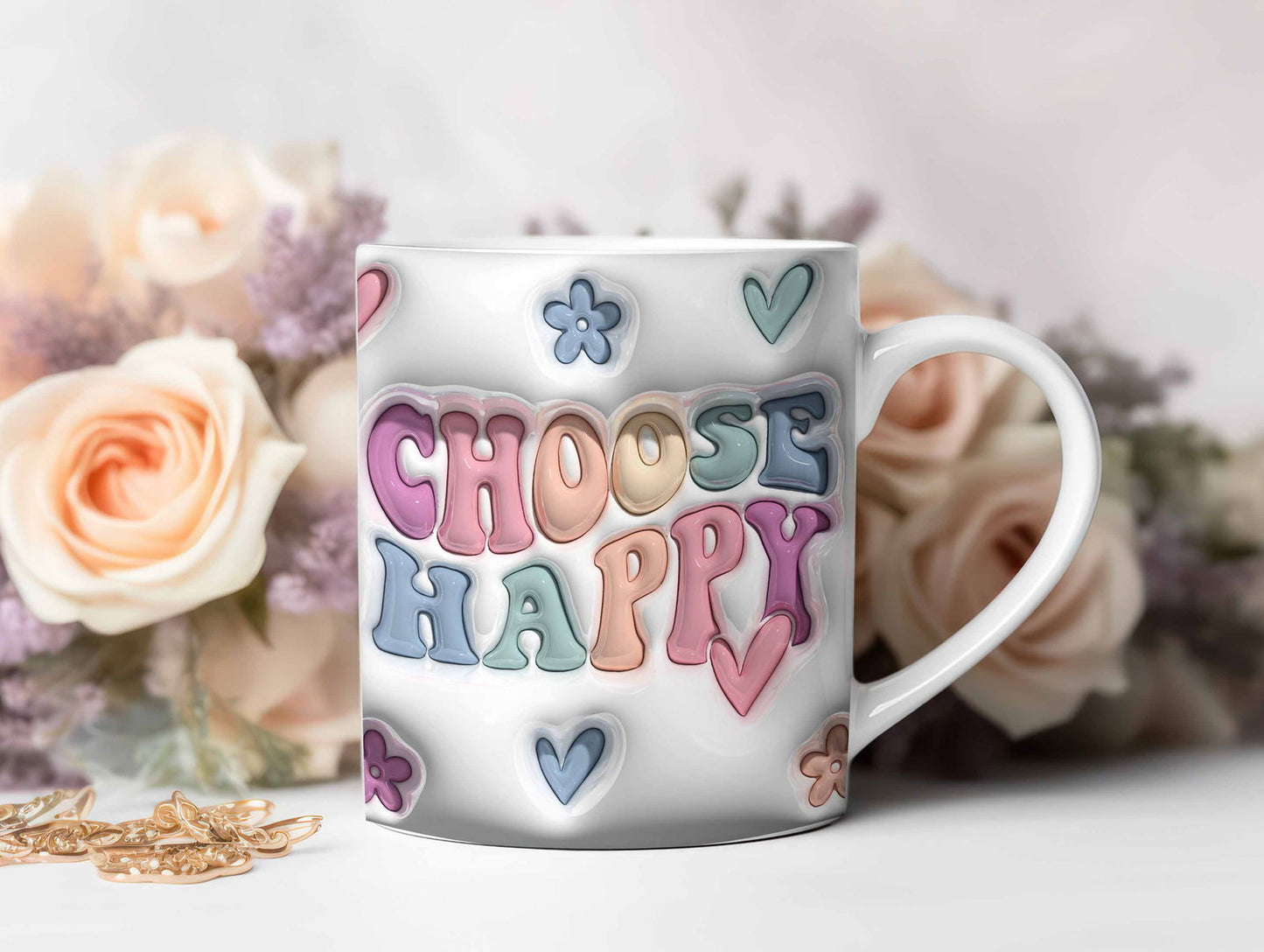 3D Mug Wrap 3D Choose Happy Mug 