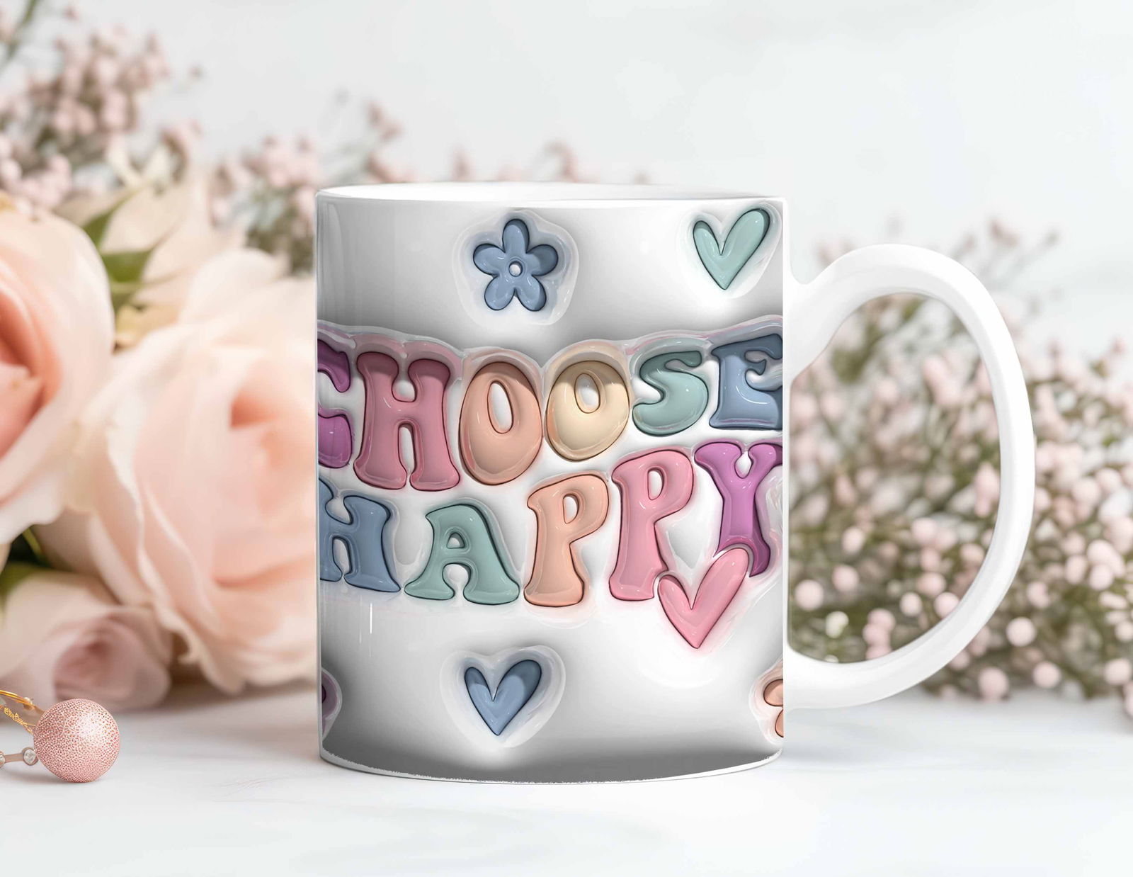 3D Mug Wrap 3D Choose Happy Mug 