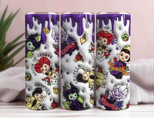 3D Cartoon 20oz Tumbler Design , Inflated Tumbler Wrap PNG, 3D Tumbler Design