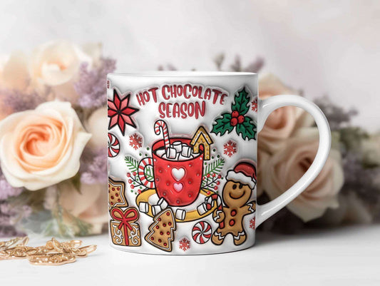 3D Hot Chocolate Season Inflated Mug Wrap