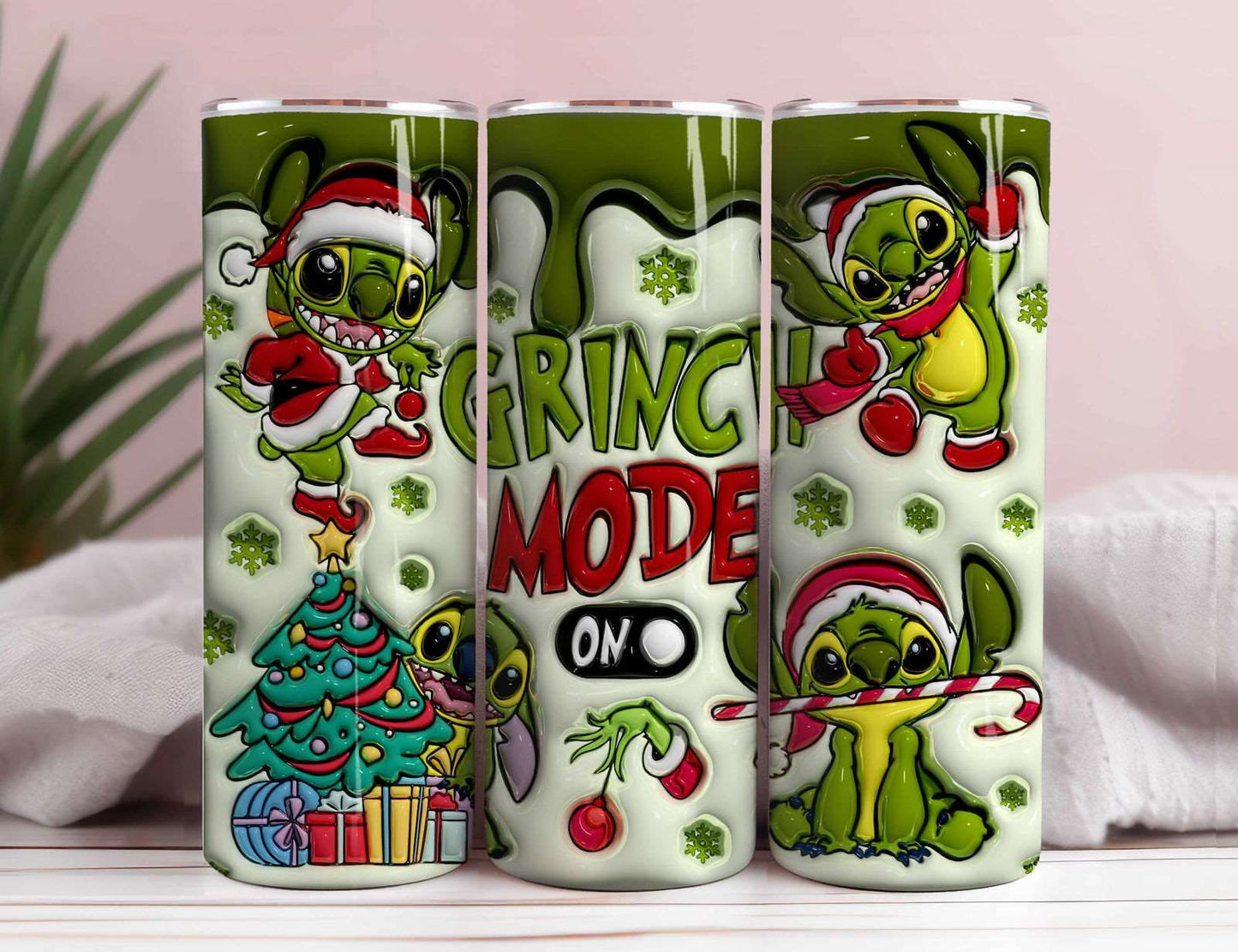 3D Inflated Christmas Coffee Tumbler, Puffy Christmas 1