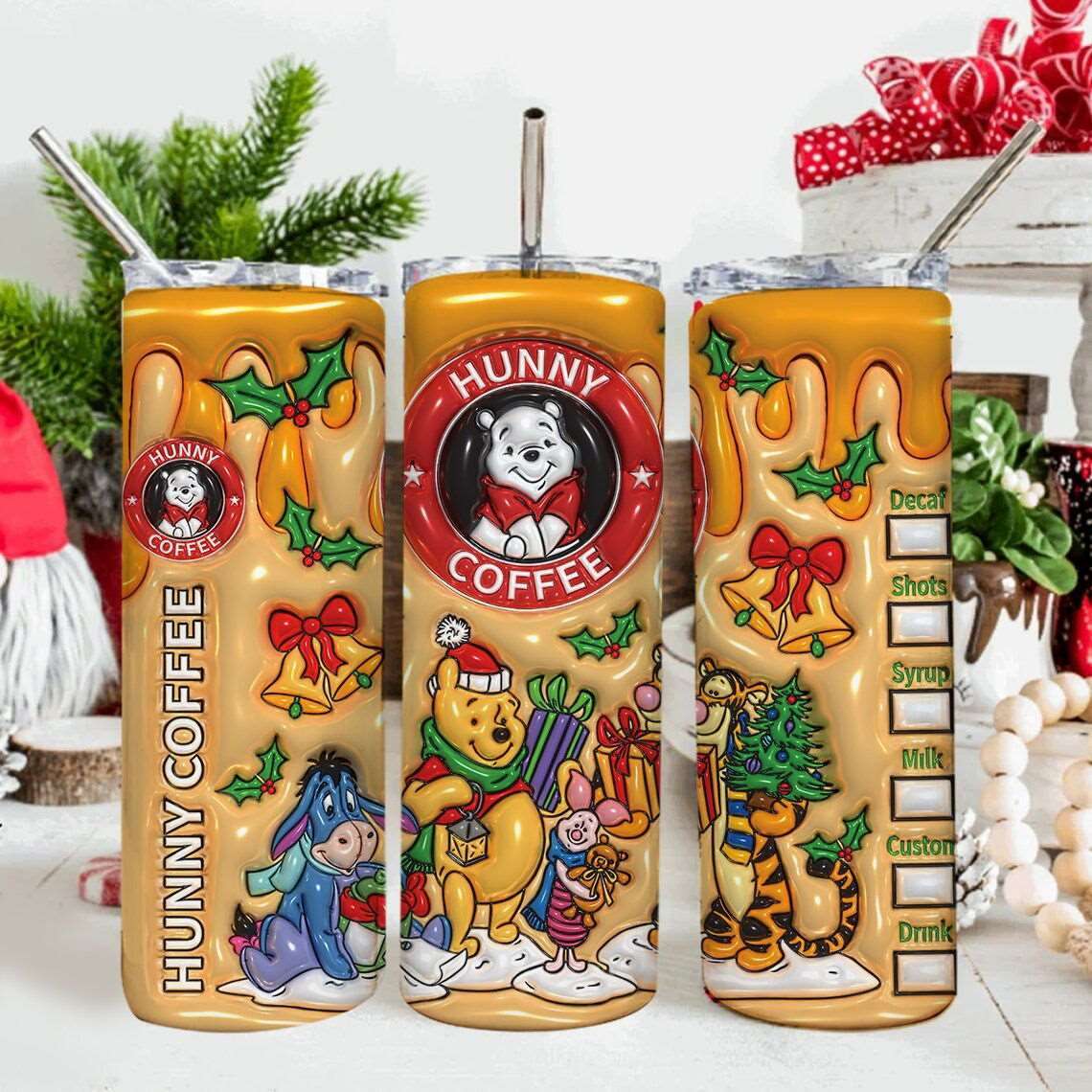 3D Inflated  Christmas Tumbler Design Png 7