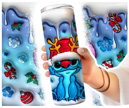 3D Inflated Christmas Tumbler Wrap Png 3D Tumbler Design 6