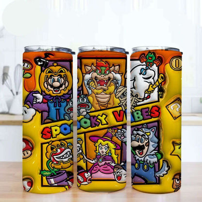3D Inflated  Halloween Tumbler PNG, 3D Kids Game Tumbler