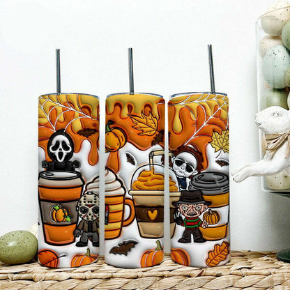 3D Inflated Horror Tumbler Wrap, 20oz Skinny Tumbler, Cartoon 3D Inflated 10