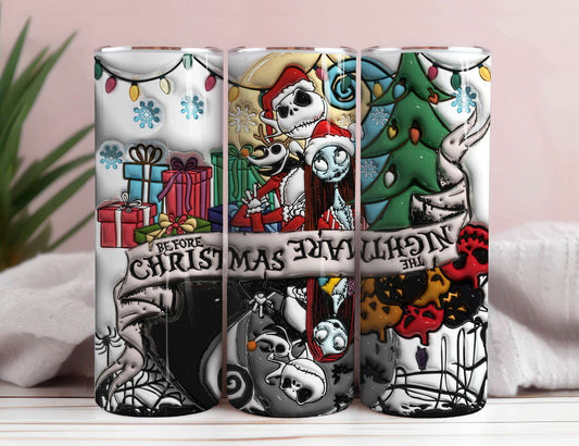 3D Inflated Horror Tumbler Wrap, 20oz Skinny Tumbler, Cartoon 3D Inflated 12