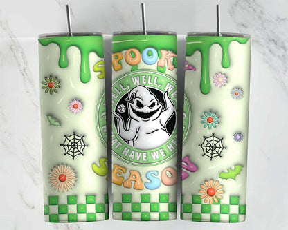 3D Inflated Horror Tumbler Wrap, 20oz Skinny Tumbler, Cartoon 3D Inflated 4