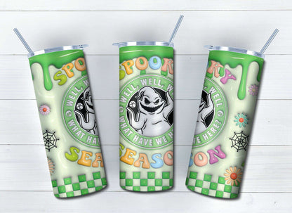 3D Inflated Horror Tumbler Wrap, 20oz Skinny Tumbler, Cartoon 3D Inflated 4