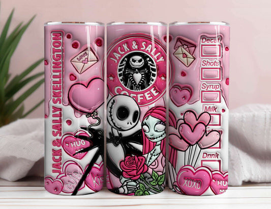 3D Valentine Tumbler Design PNG, 3D Inflated Valentine Tumbler Wraps 2