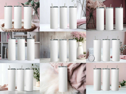 50 Different Pink 20z Tumbler Straight Mock Ups PNG File