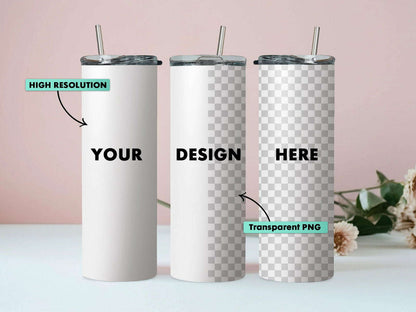50 Different Pink 20z Tumbler Straight Mock Ups PNG File