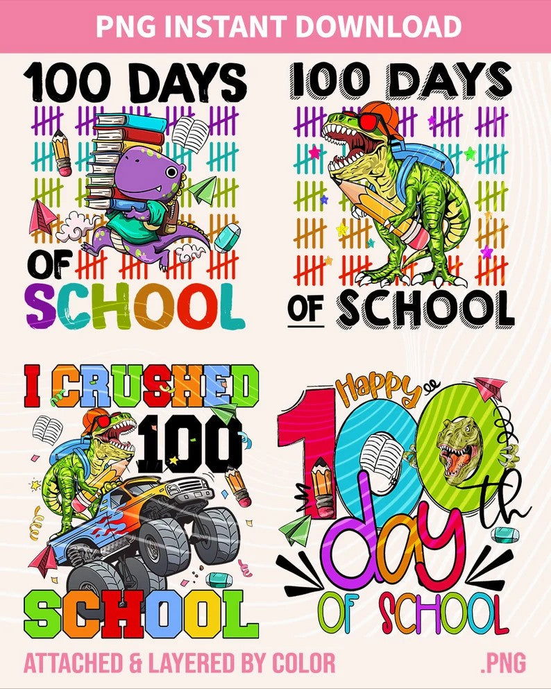 Bundle 100 Days of School Png 