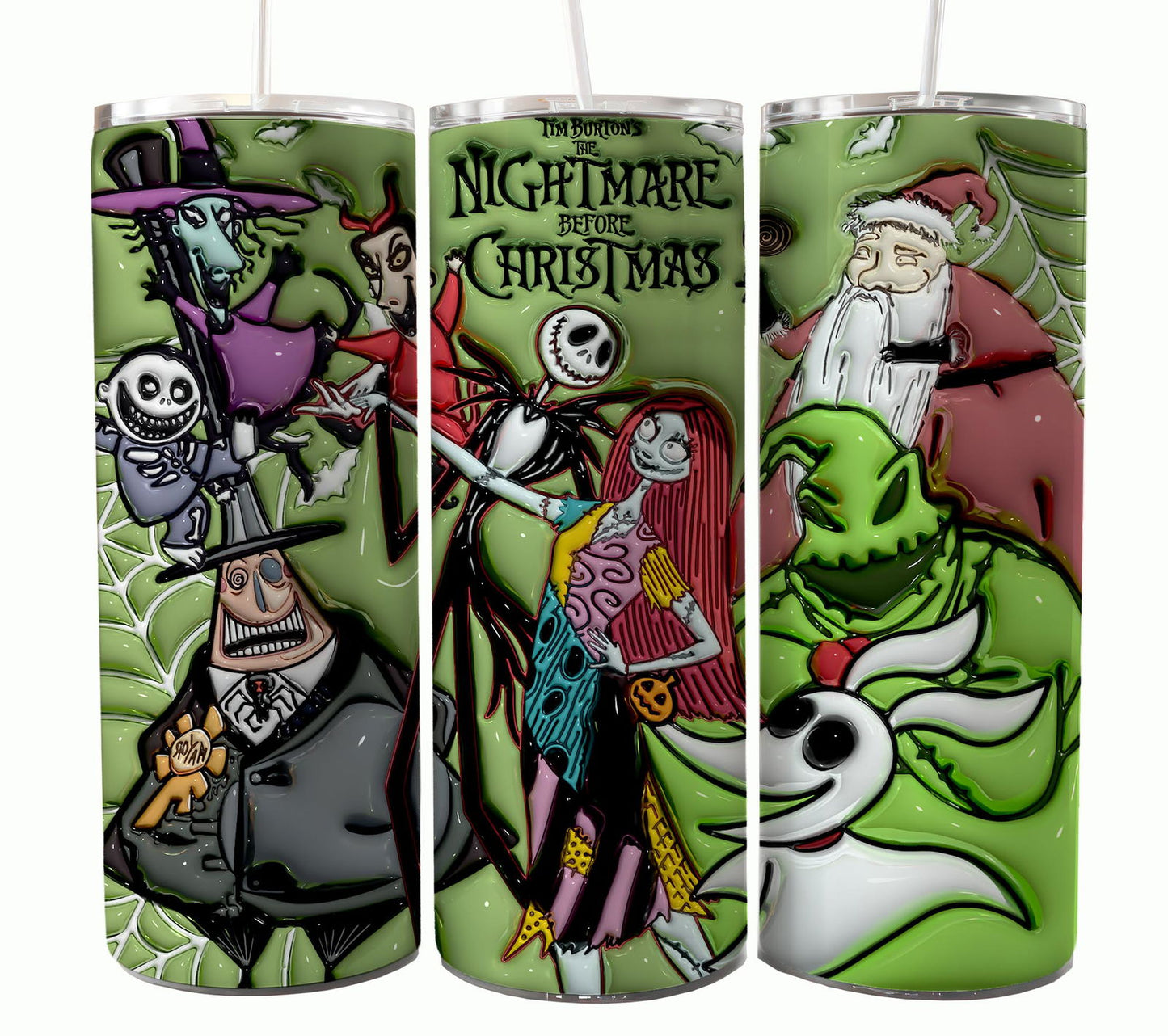 Bundle Nightmare Before Christmas 20oz Tumbler Wrap. Horror Characters Tumbler Design 