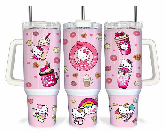 Cartoon Character 40oz Quencher Tumbler Sublimation Design PNG 