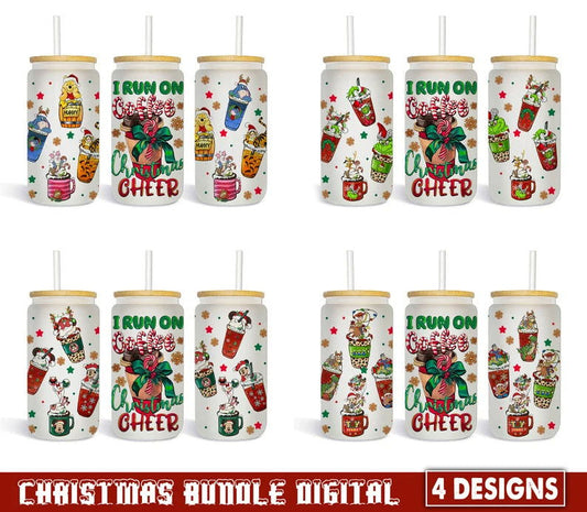 Christmas Coffee Designs 16oz Libbey Glass Can wrap 