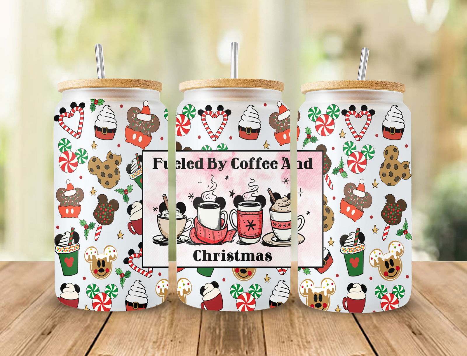 Coffee And Christmas - Christmas 16oz Glass Can Wrap 