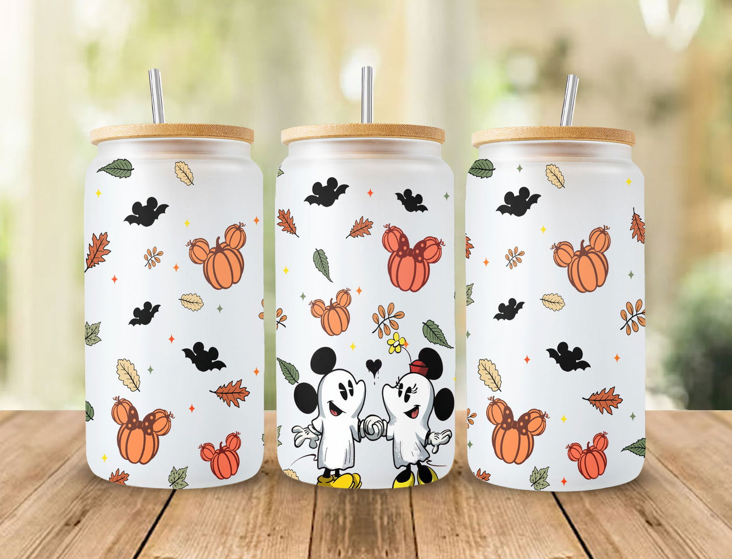 Halloween 16oz Glass Can wrap design 