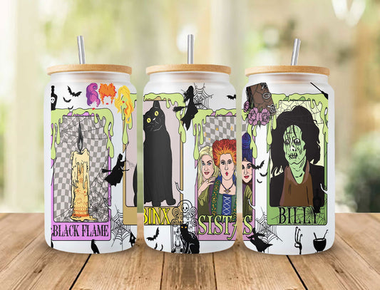 Halloween 16oz glass can png design for sublimation 2 