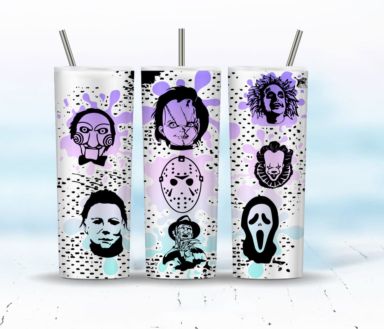 Hor Halloween  Tumbler Wrap Sublimation 20oz Tumbler Design Download PNG 