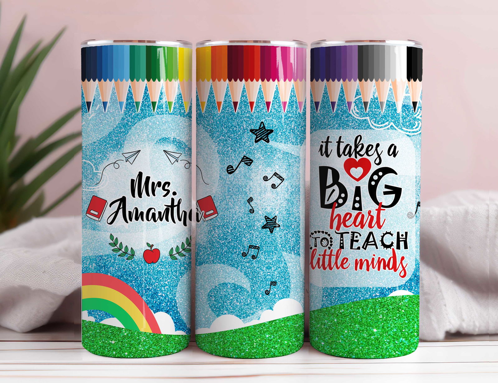 It take a big heart to shape little minds 20oz skinny tumbler png 