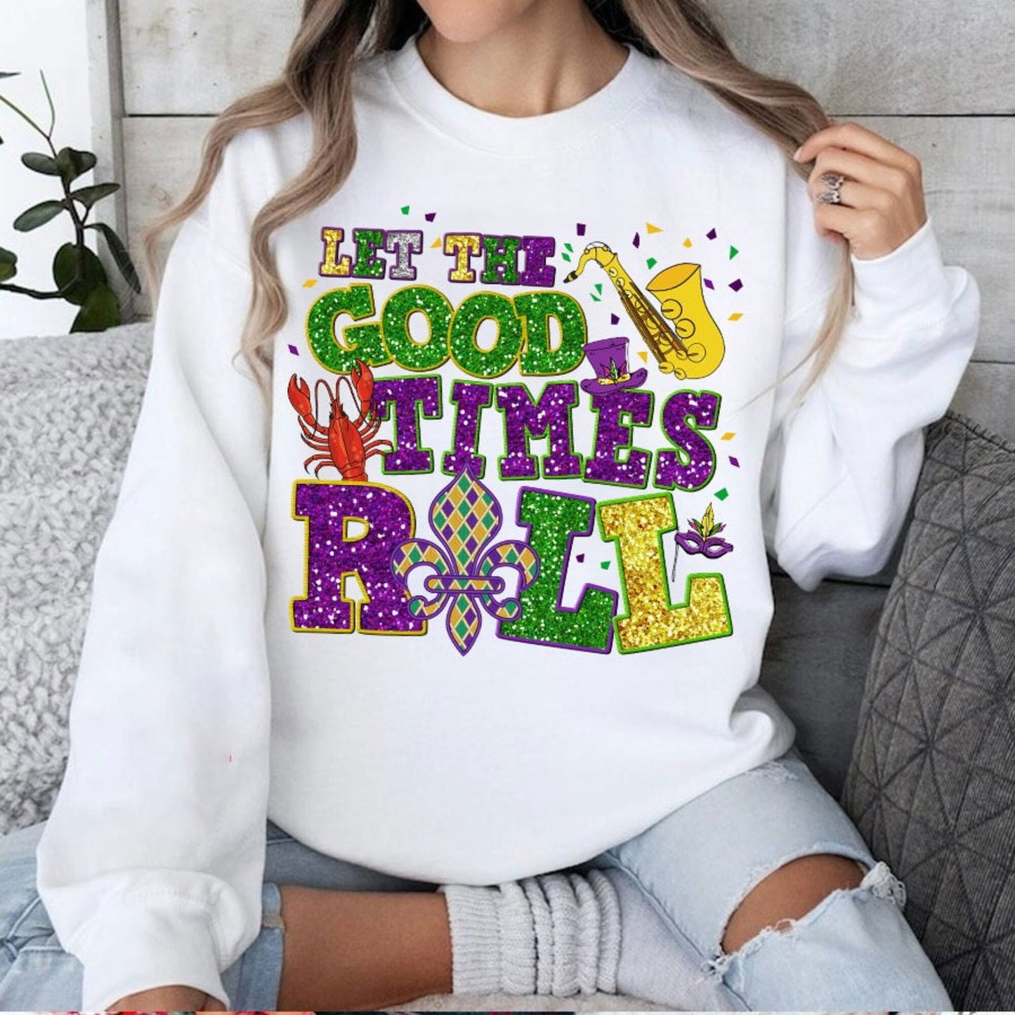 Let_s The Good Times Roll Faux Sequins PNG 