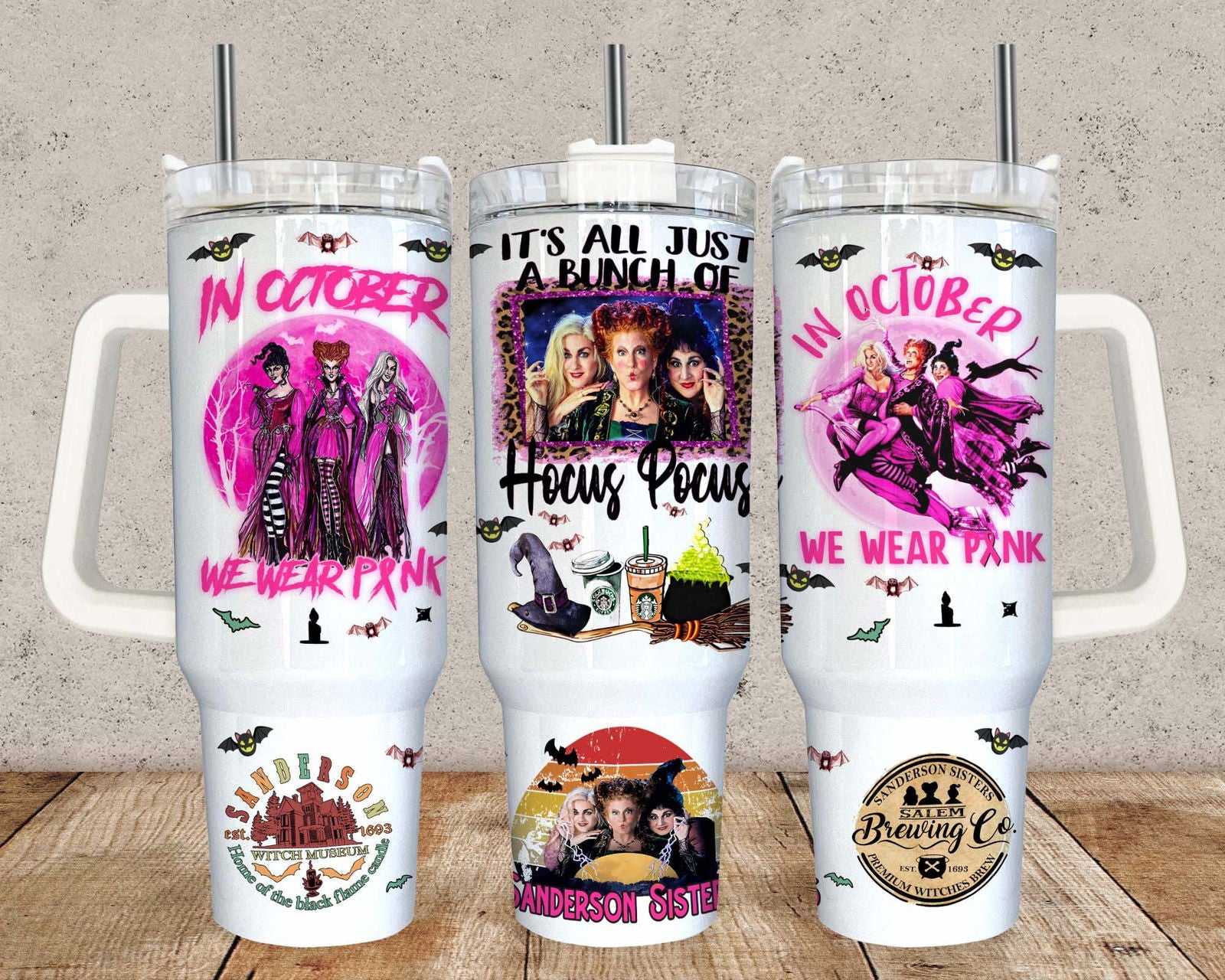 Magic Pink 40oz Quencher Tumbler Wrap PNG Sublimation 