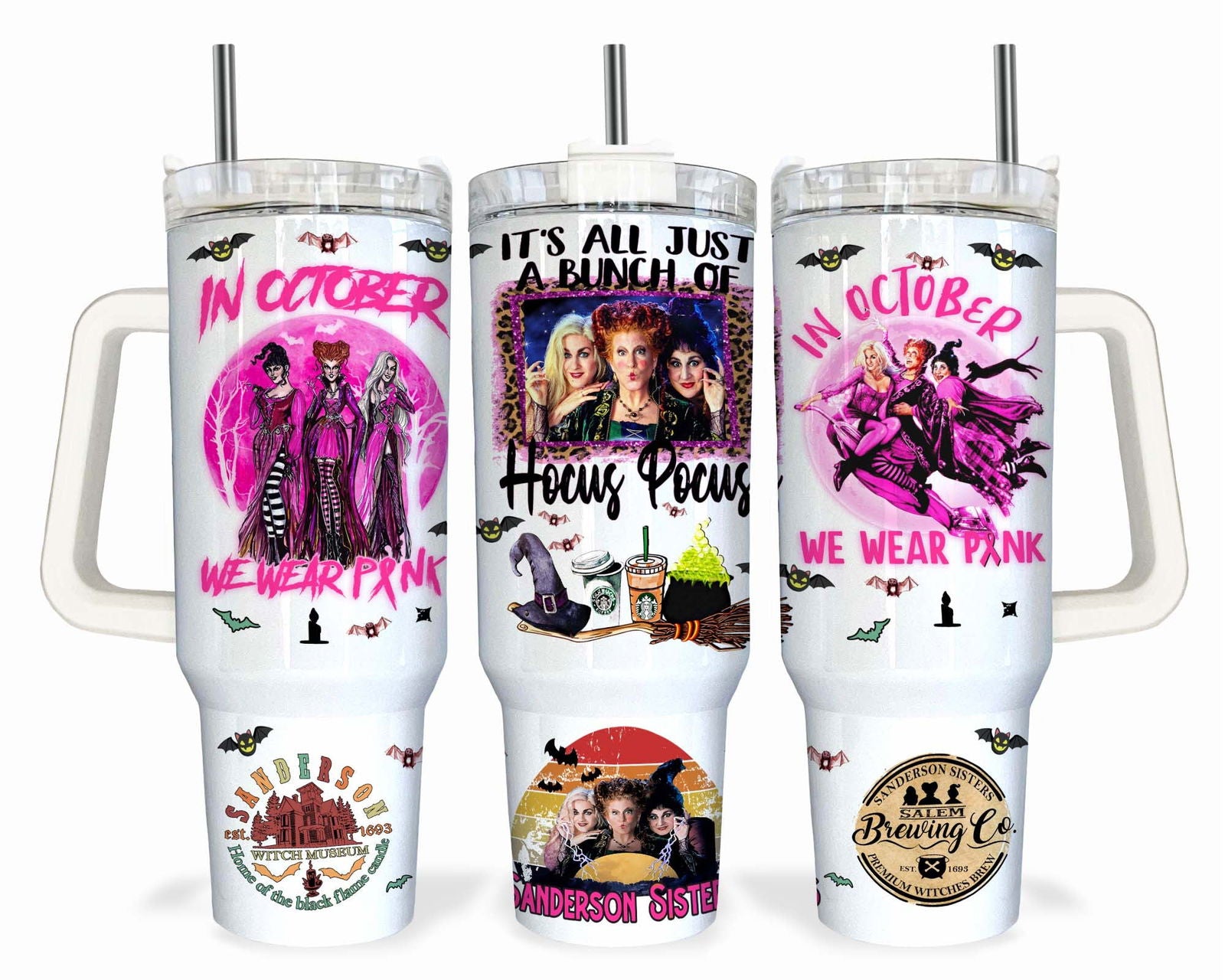 Magic Pink 40oz Quencher Tumbler Wrap PNG Sublimation 