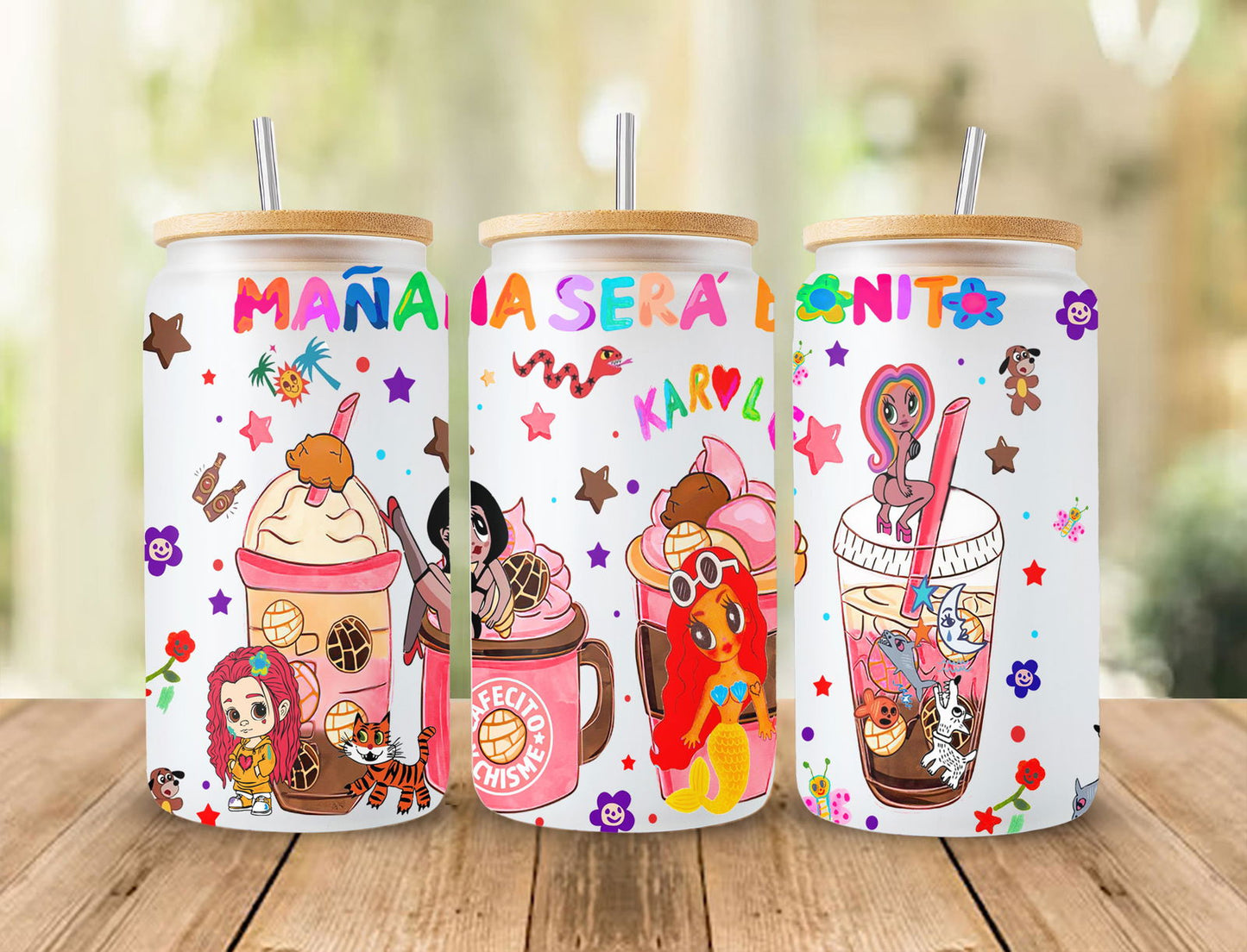 Manana Sera Cafecito Y Chisme 16oz Glass Can Wrap Png 