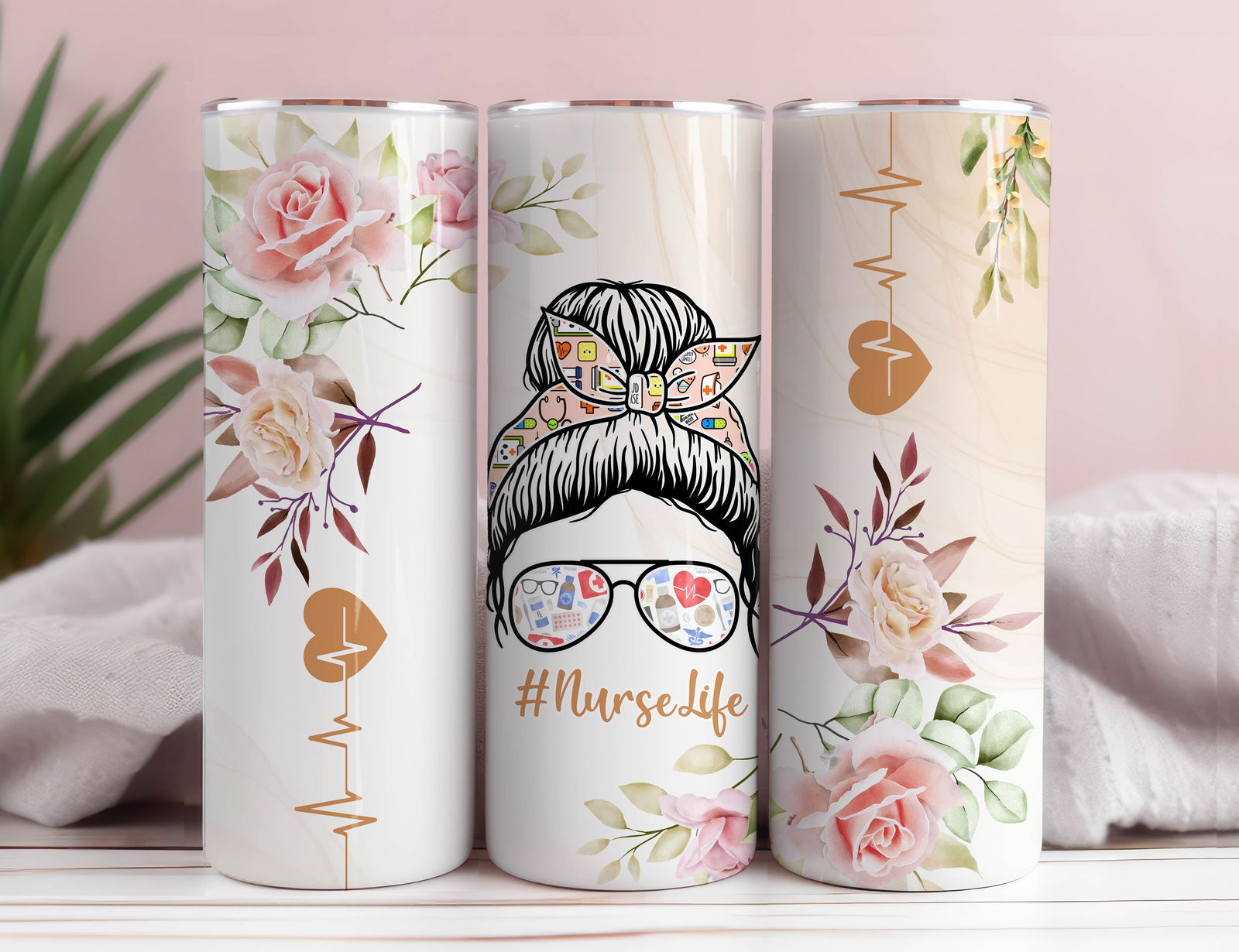 Nurse 20 oz skinny tumbler png sublimation design download 5 