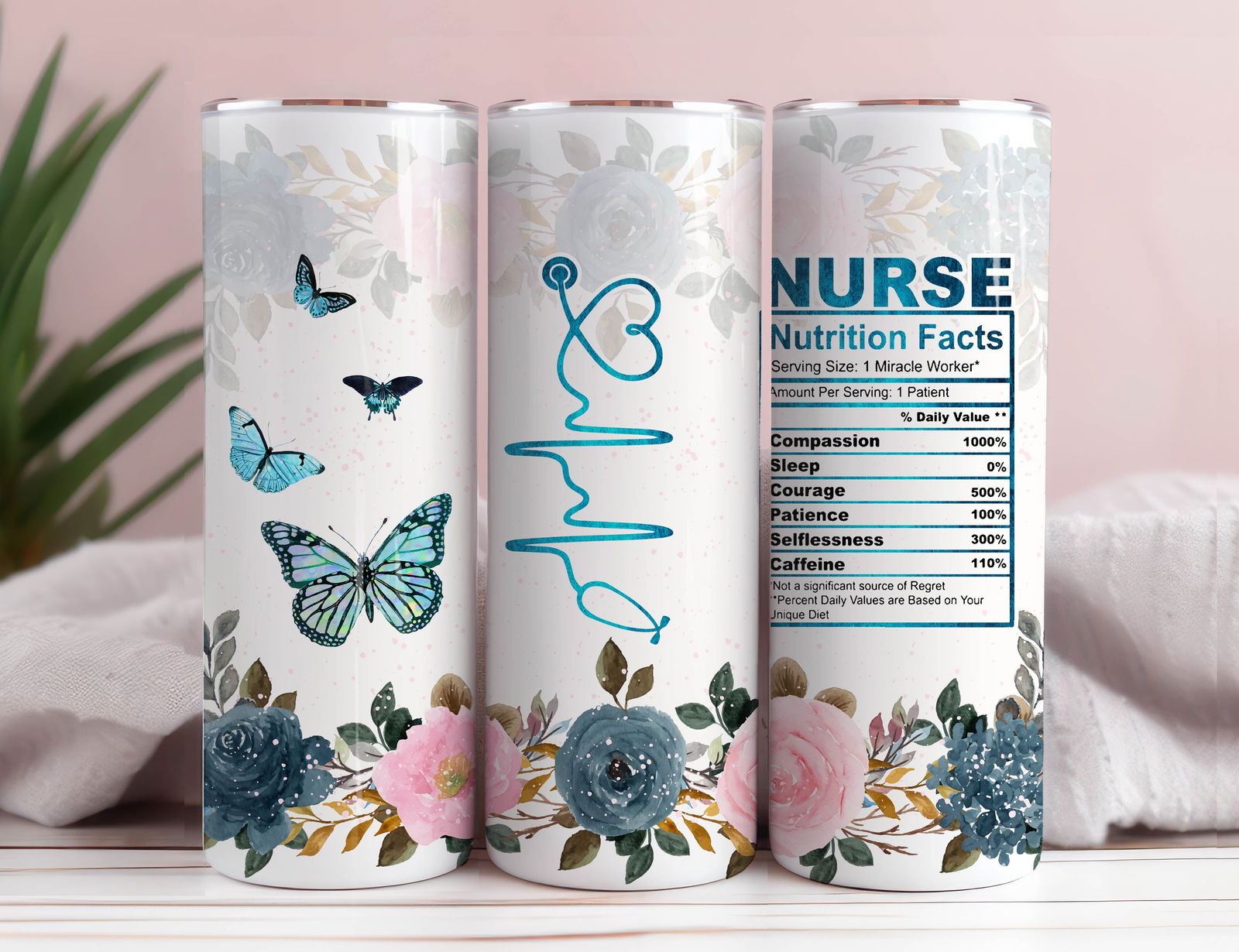 Nurse 20 oz skinny tumbler png sublimation design download 6 