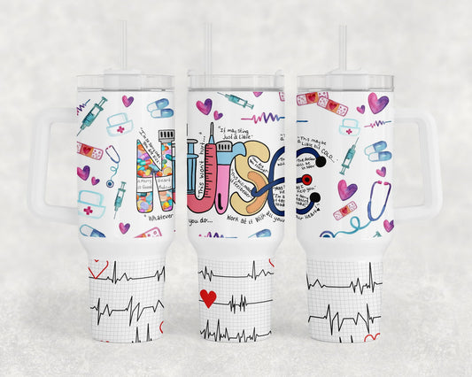 Nurse 40oz Quencher Tumbler Wrap 