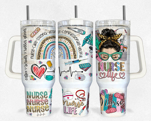 Nurse 40oz Quencher Tumbler Wrap 1 