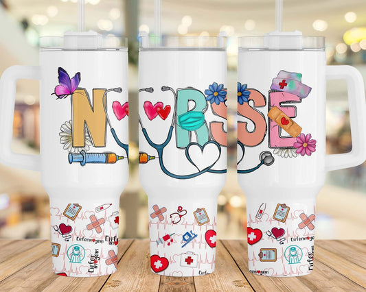 Nurse Gift 40oz Quencher Tumbler Wrap 