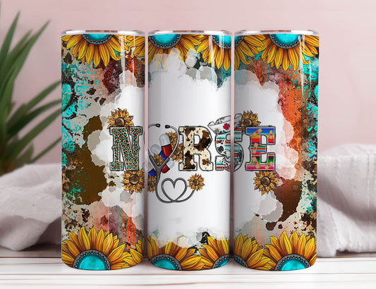 Nurse Tumbler Wrap 20 oz Skinny Tumbler PNG 1 