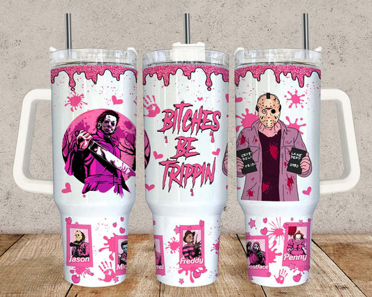 Pink Horror 40oz Tumbler Wrap 