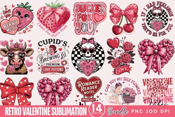 Retro Valentines Day Sublimation Bundle