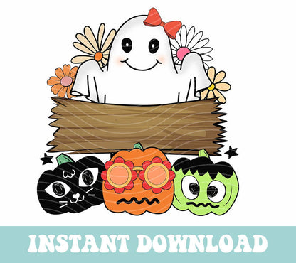 Retro Flower  Halloween Bundle 