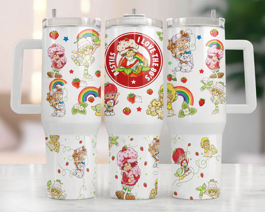 Strawberry Cartoon 40oz Sublimation Quencher Tumbler 