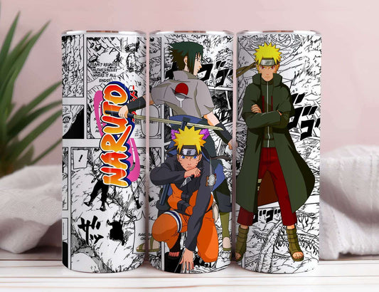 Anime Manga 20oz Skinny Tumbler Sublimation Designs, Cartoon Movies for Tumbler PNG