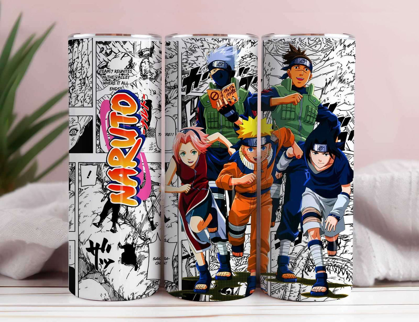 Anime Manga 20oz Tumbler Wrap, Skinny Sublimation Designs, Cartoon Characters Tumbler Wrap