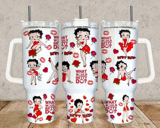 Betty Boop Tumbler 40oz Wrap, Funny Betty Tumbler Png