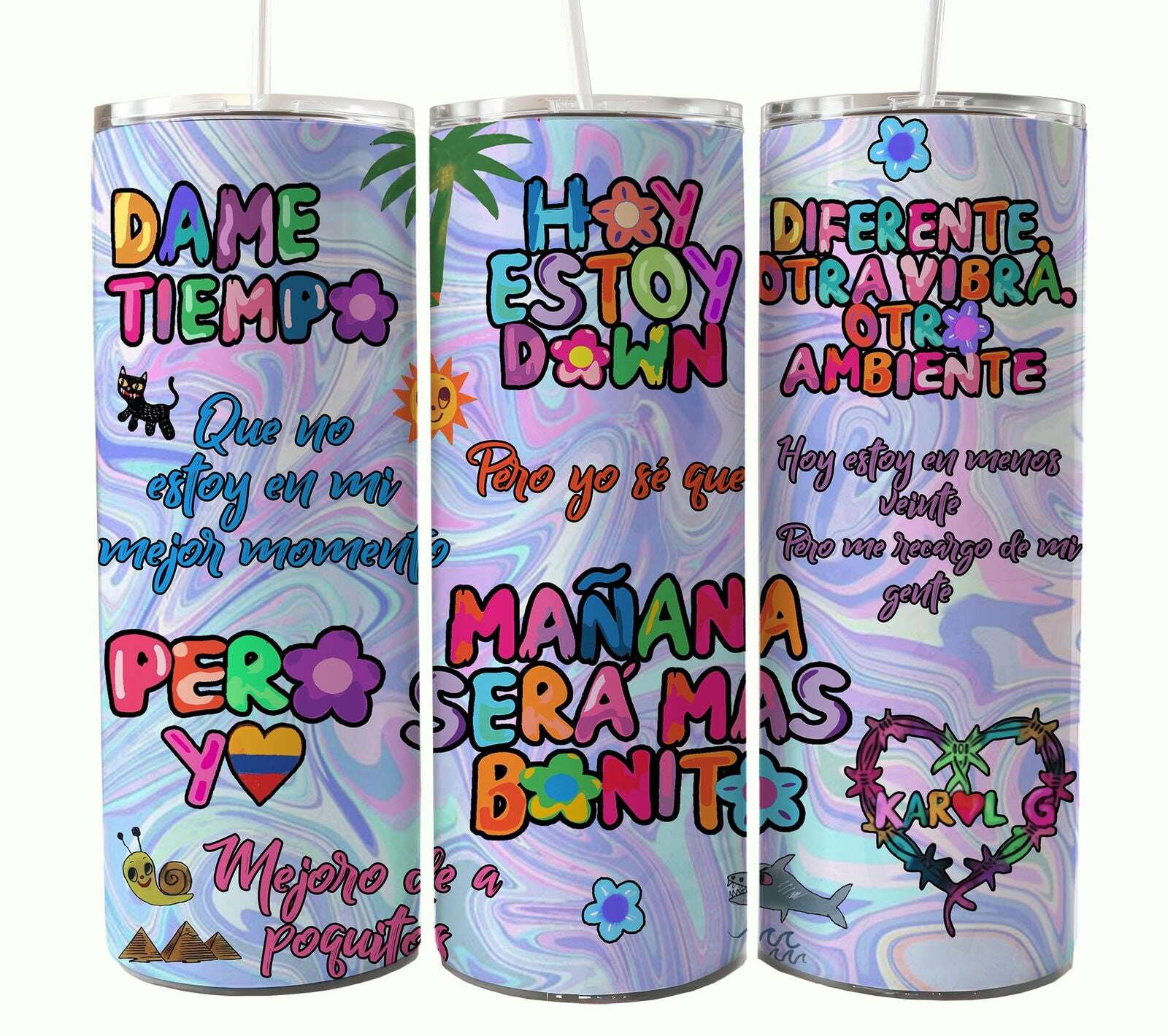 Bundle KarolG 20oz Tumbler Wrap, Digital 20 oz Skinny Tumblers Designs Template