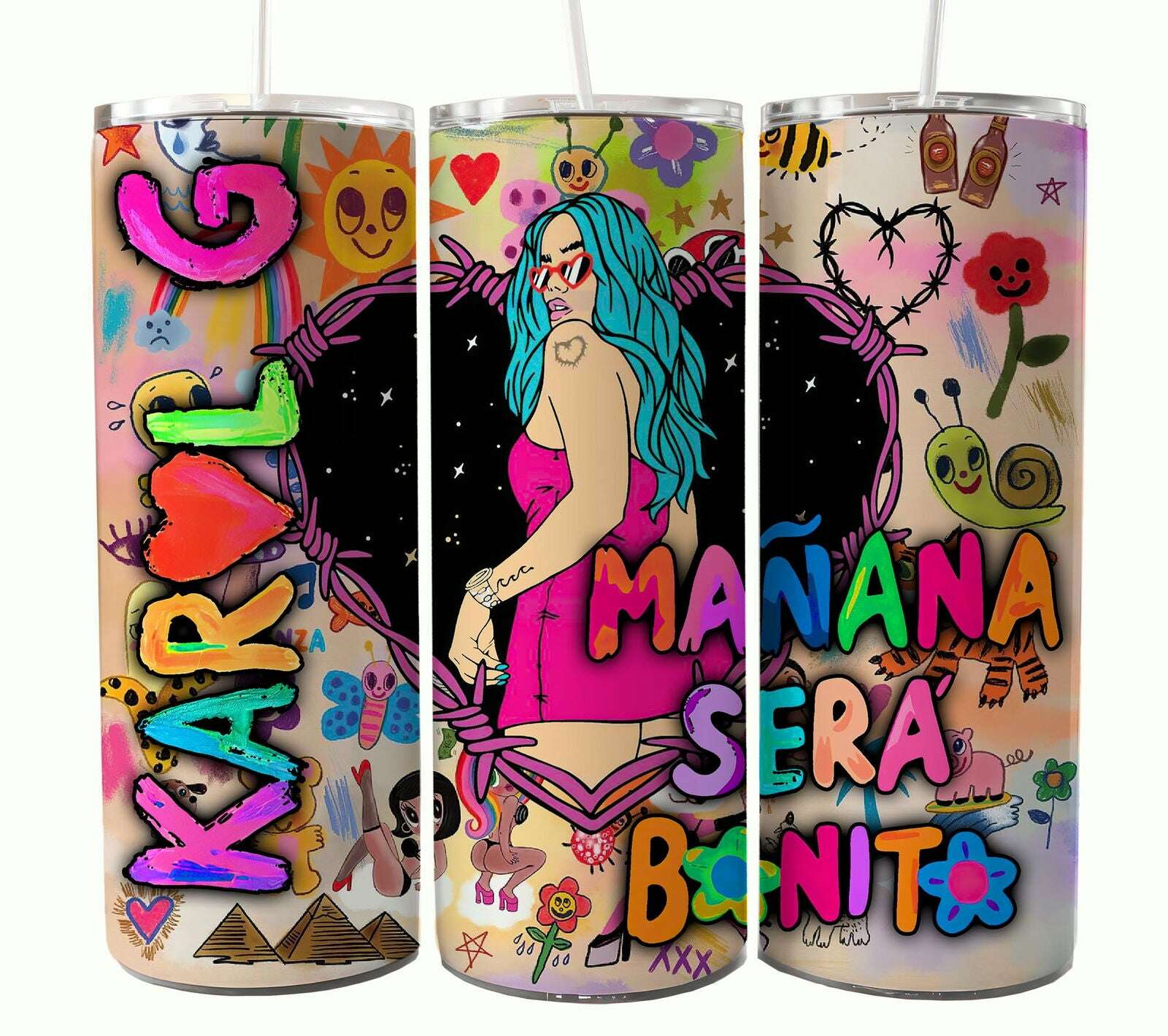 Bundle KarolG 20oz Tumbler Wrap, Digital 20 oz Skinny Tumblers Designs Template