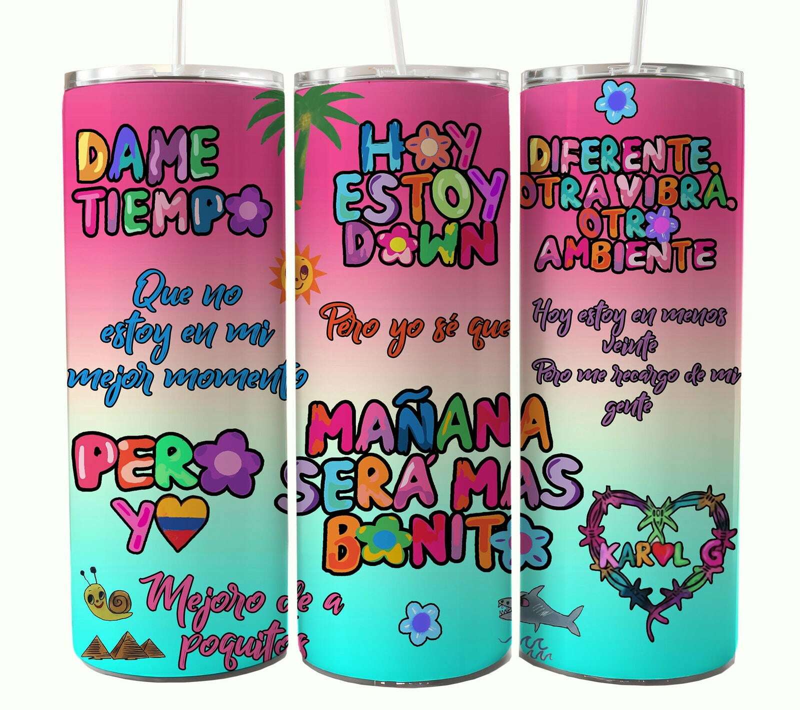Bundle KarolG 20oz Tumbler Wrap, Digital 20 oz Skinny Tumblers Designs Template