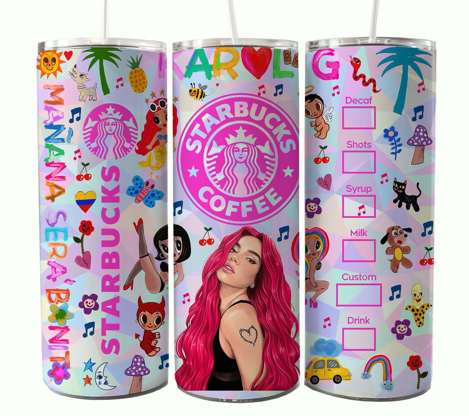 Bundle KarolG 20oz Tumbler Wrap, Digital 20 oz Skinny Tumblers Designs Template